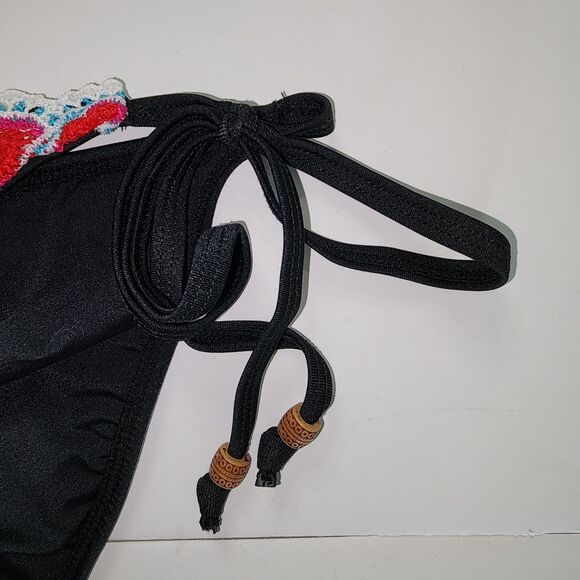 Venus Black Embroidered Triangle Bikini Set - Picture 6 of 9